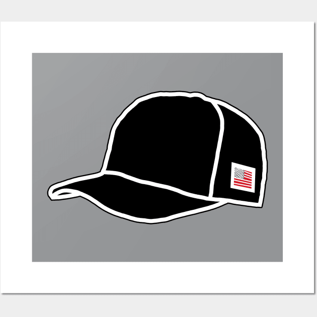 Trucker Hats Black Graphic Wall Art by ellenhenryart